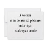 A woman is an occasional pleasure custom announcement