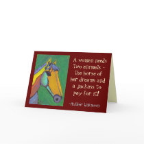 A woman needs two animals... - greeting card by folkartblonde A woman needs two animals... - greeting card
