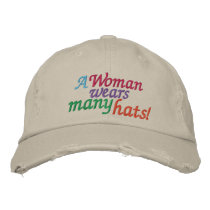 A Woman Wears Many Hats embroidered hats by sharonrhea A Woman Wears Many Hats embroidered hats