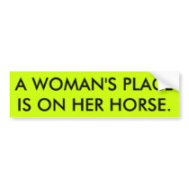 A WOMAN'S PLACE BUMPER STICKERS