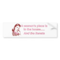 A Womans Place Bumper Sticker bumper stickers by avasarmy A Womans Place Bumper Sticker bumper stickers