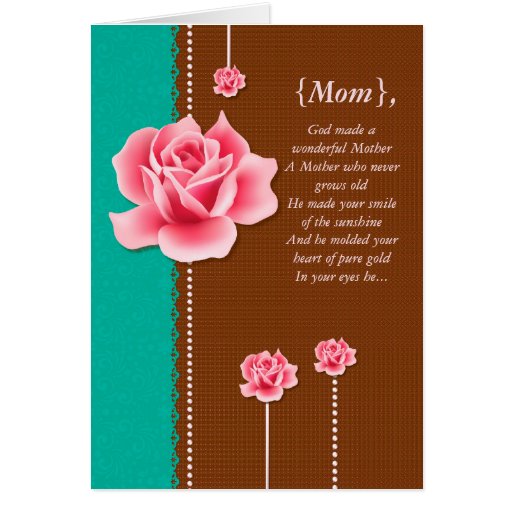 A Wonderful Mother Elegant Mothers Day Card Zazzle