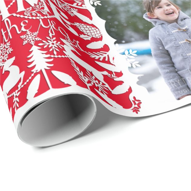 A Wonderful Time of the Year Christmas Photo Wrapping Paper 3/4