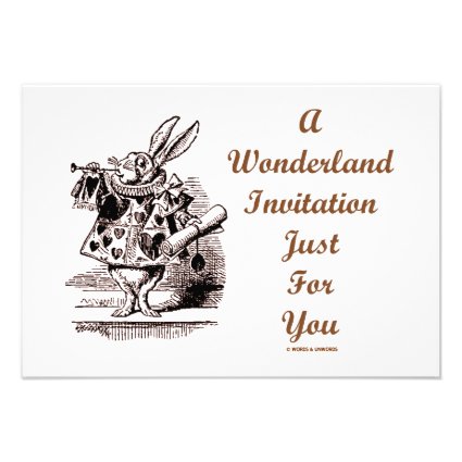 A Wonderland Invitation Just For You White Rabbit