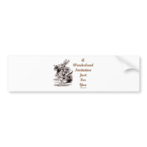 A Wonderland Invitation Just For You White Rabbit Bumper Stickers