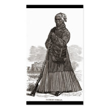 A woodcut image of Harriet Tubman, before 1869 Business Cards