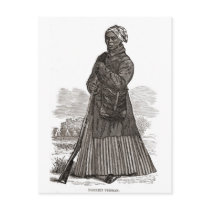 A woodcut image of Harriet Tubman, before 1869 Postcards