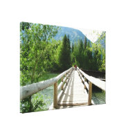 A wooden bridge in Grand Teton National Park Stretched Canvas Prints