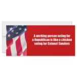 A working person voting for a Republican is like a Rack Card