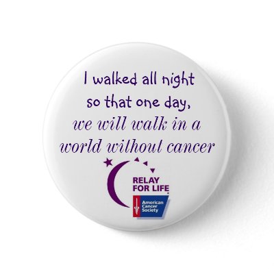 A World Without Cancer Pinback Buttons by dancingcoffeebean