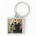 A worthy man ushers a young woman into his key chains