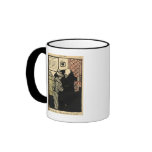 A worthy man ushers a young woman into his coffee mug
