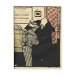 A worthy man ushers a young woman into his postcards