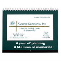 A year of planning, a life time of memories calendars