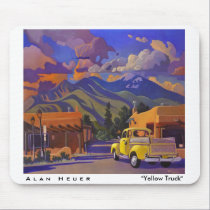 A Yellow Truck in Taos mousepads