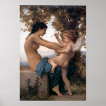 A Young Girl Defending Herself Against Eros Posters