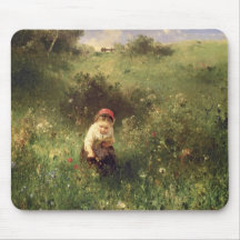 A Young Girl in a Field Mousepads
