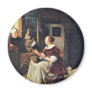 A Young Lacemaker Is Interrupted By A Special Bird Fridge Magnets