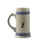 A young peacock's head peering over to say hi! coffee mugs