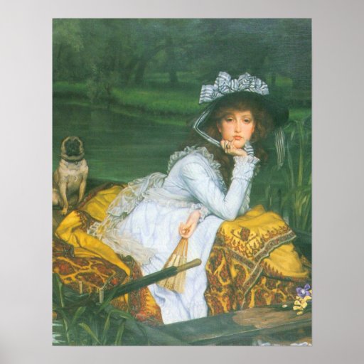 A young woman in a boat by James Tissot Posters