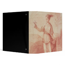 A Young Woman walking bare-footed in a Landscape 3 Ring Binder