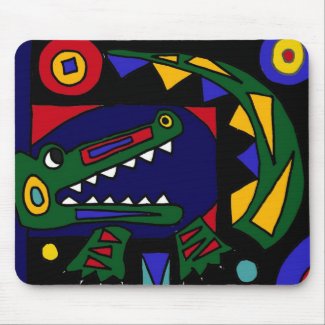 AA- Cubist Art Alligator mousepad
