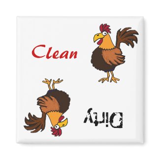 AA- Funky Rooster Dishwasher Magnet