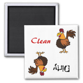 AA- Funky Rooster Dishwasher Magnet