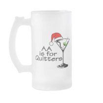 AA Is For Quitters Christmas Martini Mug