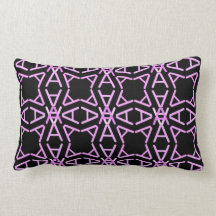 Aa Parade Cool Pinks on Black Throw Pillow