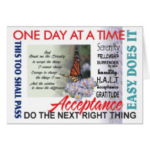 AA slogans anniversary card