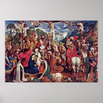 Aachen Altar (Passionstriptychon) Middle Panel: Cr Poster
