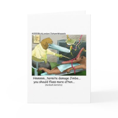 Aardvark Dentistry Funny Gifts & Collectibles Card by beardiethor123