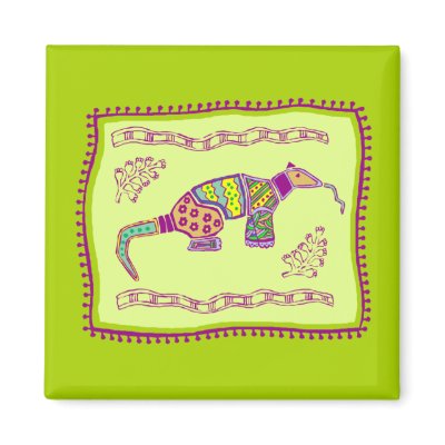 Aardvark Quilt Refrigerator Magnets by LiveSimply