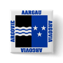 Aargau Switzerland Canton Flag Pinback Buttons