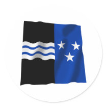 Aargau Waving Flag Round Stickers