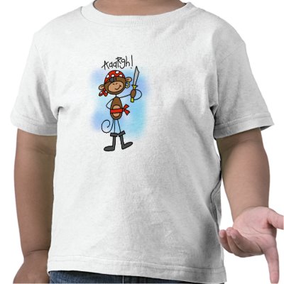 Aargh Monkey  Pirate Tshirts and Gifts by toddlersplace