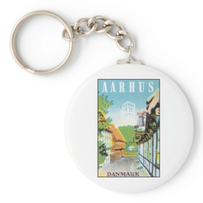 Aarhus Danmark Key Chains by Vintage_Travel
