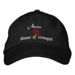 Aaron Name With Hebrew Meaning Black Embroidered Hat