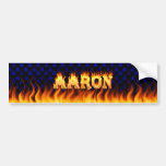 Aaron real fire and flames bumper sticker design.