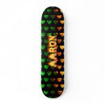 Aaron skateboard fire and flames design.