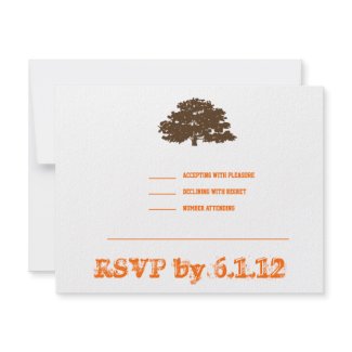 Aaron Tree of Life Bar Mitzvah Invitation Orange invitation