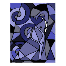 AB- Abstract Art Elephant Post Cards