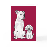 AB- Bichon Frise and American Bulldog Notecard card
