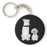 AB - Bishon Frise and American Bulldog Keychain keychain