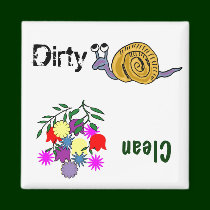 AB- Flowers and Snail Dishwasher Magnet magnets