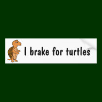 AB- I brake for turtles bumper sticker bumper stickers