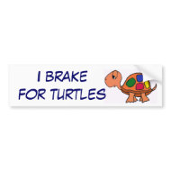 AB- I brake for turtles sticker bumpersticker