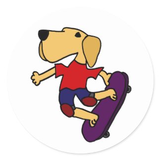 AB- Labrador Retriever Dog Skateboarding