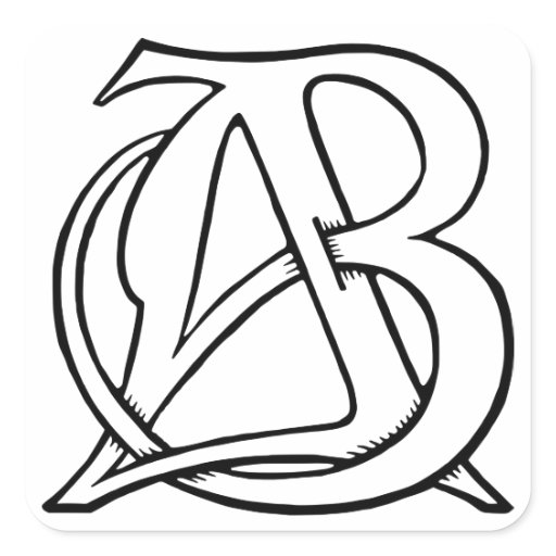 AB Monogram Stickers Zazzle